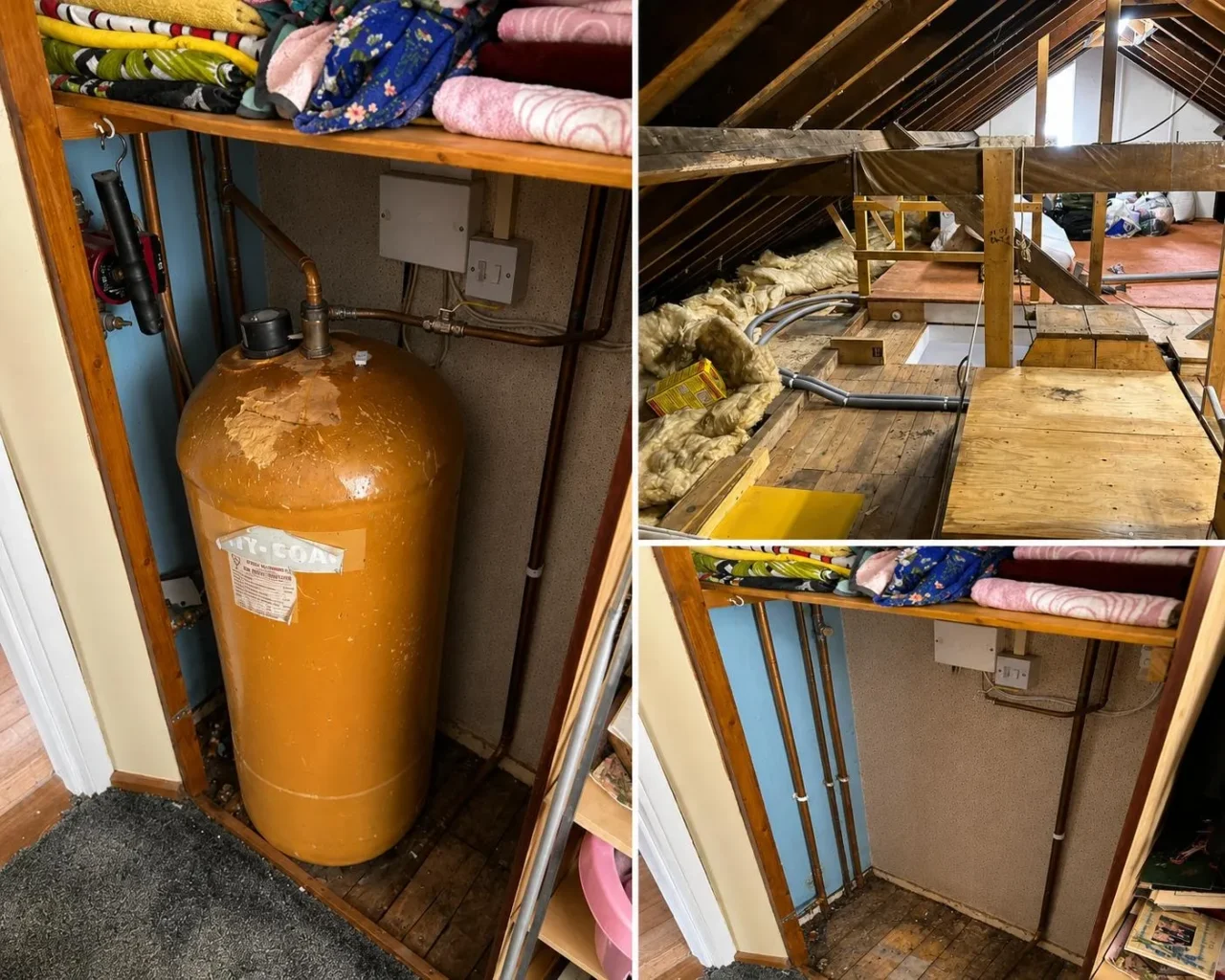 Old Floor Standing Boiler Heating System